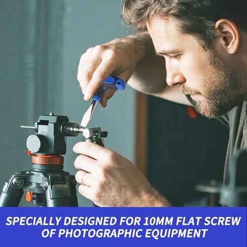 10mm T Handle Flat Head Screwdriver with Ergonomic Handle Short Flathead Screwdriver for Slotted Screws, Used on Quick Release Plate Camera and Tripod Monopod