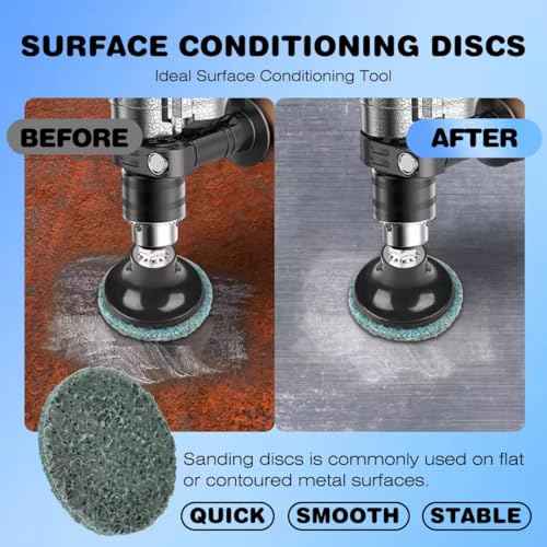 92PCS 2 Inch Quick Change Sanding Discs Set:90PCS Surface Conditioning Pneumatic/Die Grinder Sanding Discs with 1/4" Roll Lock Holder Pad for Metal Strip Clean Polish Burr Finish (Fine Medium Coarse)