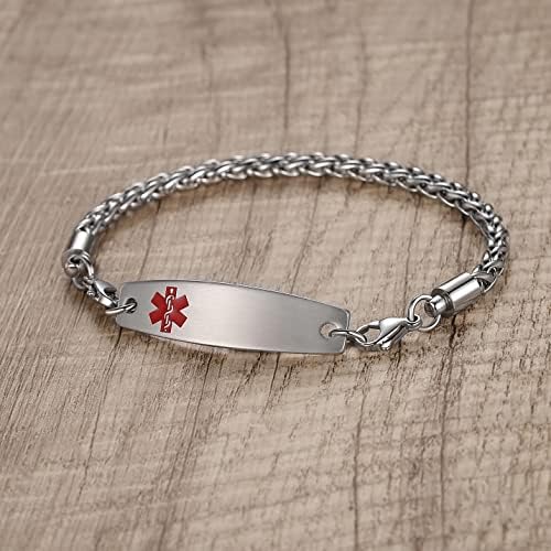 LinnaLove-Stainless Steel Wheat Chain lnterchangeable Medical Alert Bracelets - (Just Chain)