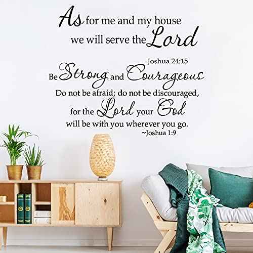 Zonon 2 Sheets Bible Verse Wall Decals Scripture Bible Quote Wall Decal As for Me and My House We Will Serve The Lord Inspirational Verses Stickers