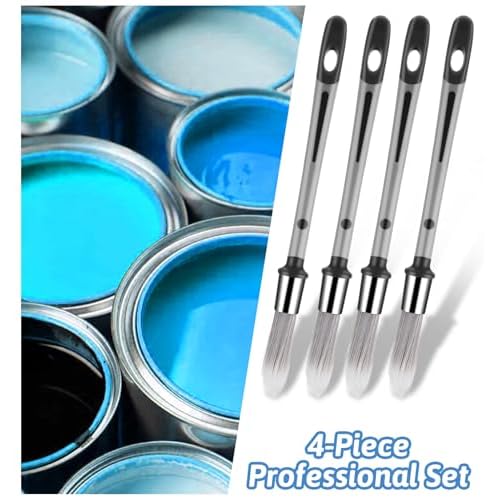 4pcs Small Paint Brush for Walls, 8.3 Inch Touch Up Tool for Baseboards Furniture, and House Wall Corners