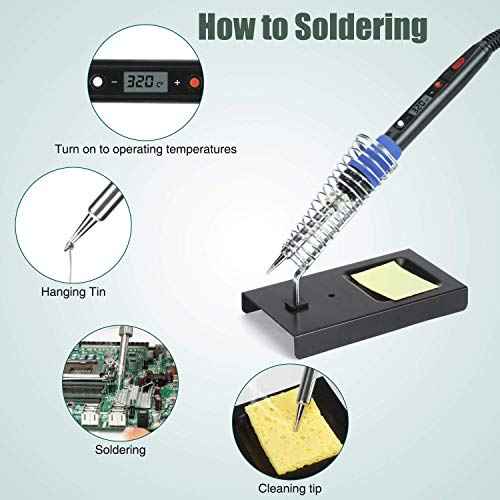 Soldering Iron Kit, 80W 110V LCD Digital Welding Tools, 356-896¢µ(180-480¡É), Portable Adjustable Temperature Solder Irons, for Metal, Jewelry, Electric Repairing, DIY