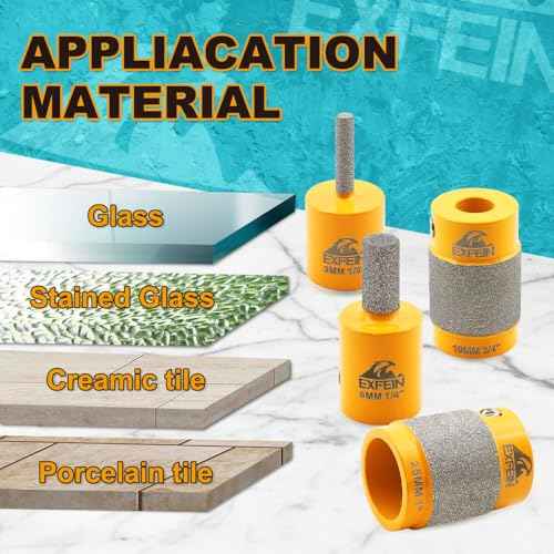 Grinder Bits for Stained Glass - Diamond Grinder Head 1/8", 1/4", 3/4" and 1" Core Stained Glass Grinder Bits & Brazed Diamond Grinder Bit Head, Stain Glass Tools and Supplies for Stained Glass