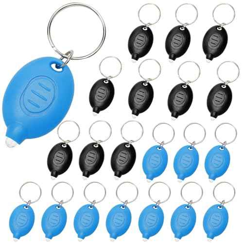 Mini UV LED Keychain Flashlight, Tiny Flashlight,Ultra Bright Light Key Ring Flashlight, 12 Lumen Portable Light Battery Powered with Key Ring for Outdoor Activities and Emergency Lightning (50PCS)