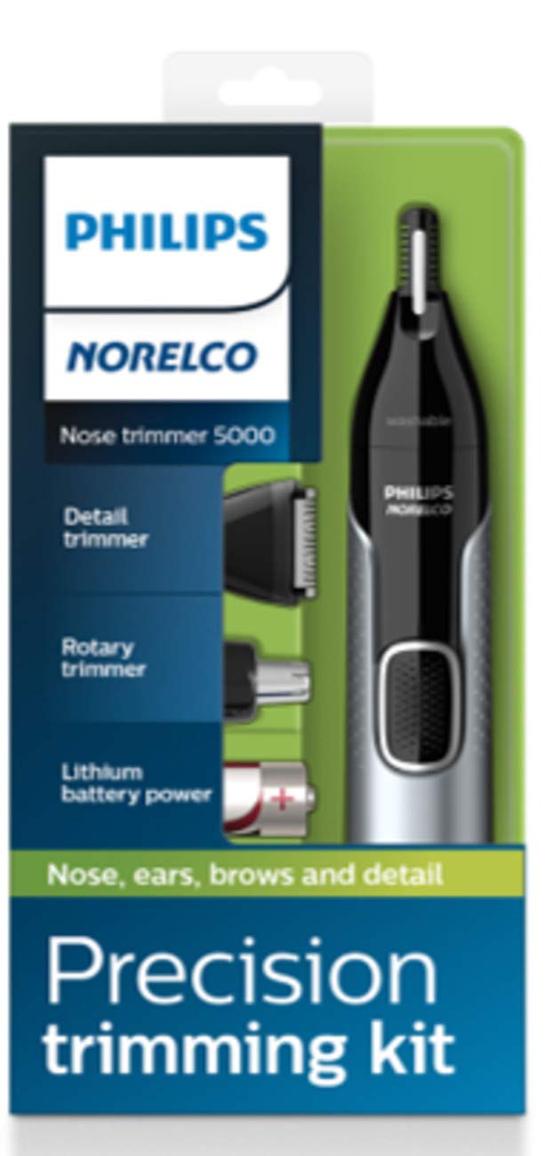 Philips Norelco Nose Trimmer 5000 for Nose, Ears, Eyebrows Trimming Kit, NT5600/42