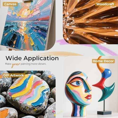 Nicpro Gloss Varnish for Acrylic Painting 4oz, Non-Yellowing, Non-Toxic, Anti-Crazing, Clear Acrylic Varnish for Pro Artist, Hobby Painter on Canvas Artwork, Acrylics Paint, Wood, High Gloss Finish