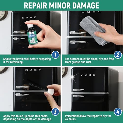 Appliance Touch Up Paint Black Appliance Paint Enamel High-Gloss Black Touch Up Paint Pen Scratch Repair for Appliances Refrigerators Metal Surfaces Dishwasher Dryer Microwave Washers 1.5oz
