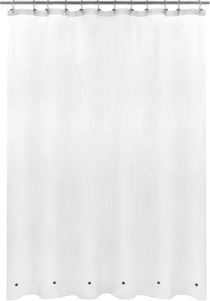 Mrs Awesome Long Shower Curtain Liner with 6 Magnets 72 x 80 inch Frosted Thick PEVA Waterproof Plastic Shower Curtain 72x80, Frost