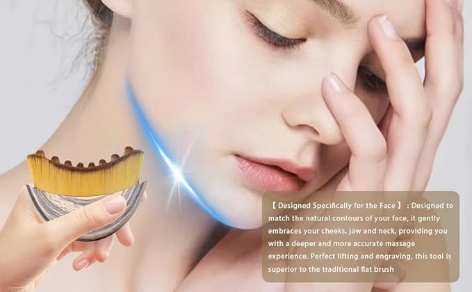 New Lymphatic Contour Face Brush, Lymphatic Drainage Massager for Face,Ergonomically Designed to Fit The Skin Precisely and Relieve Fatigue(2PCS)