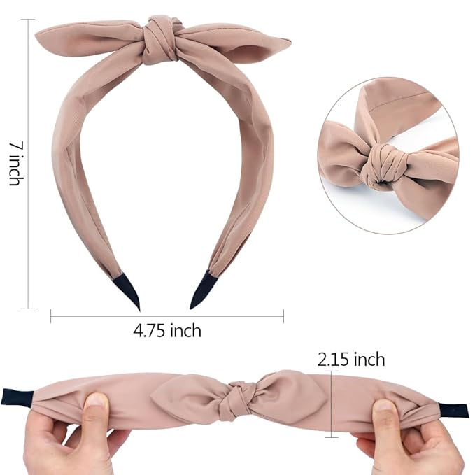 TOBATOBA Bow Headbands for Women Leopard Headband Cheetah Print Headband Cute Black Bow Head bands Women Top Knot Hairbands Hair Accessories