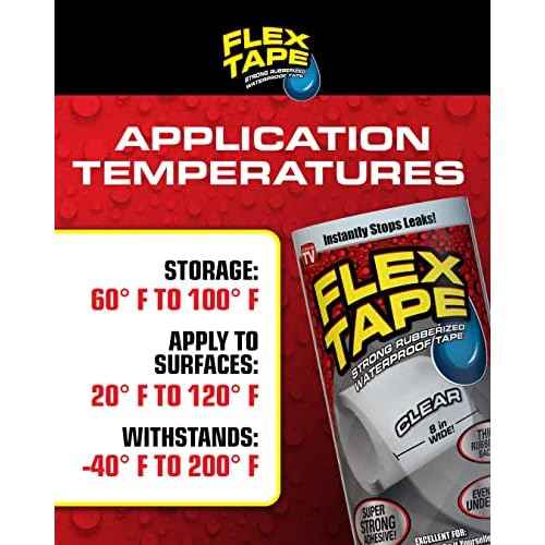 Flex Tape, Mini, White, Original Thick Flexible Rubberized Waterproof Tape - Seal and Patch Leaks, Works Underwater, Indoor Outdoor Projects - Home RV Roof Plumbing and Pool Repairs