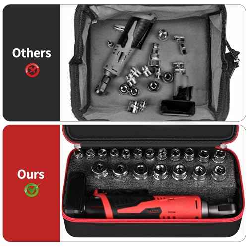 Tools Bag for Milwaukee 2457-20/2456-20/ M12 Cordless 3/8" Sub-Compact 35 ft-Lbs 250 RPM Ratchet Storage Organizer for M12 Batteries, Rapid Charger, Sockets Accessories(Case Only)