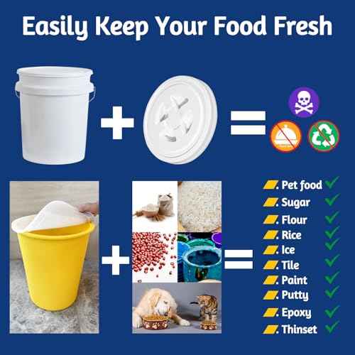 BUCKET LINET - Silicone Lid for 5 Gallon Bucket Liner and 3.5 Gallon Bucket Liners - 1 Pack (Clear, Lid)