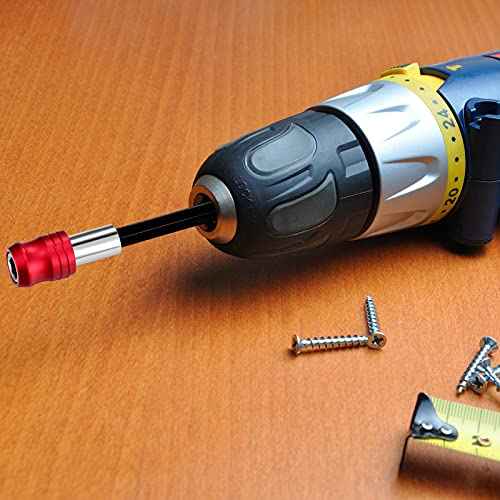 Honoson 6 Pieces Drill Bit Extension Magnetic Screwdriver Bit Holder Impact Driver Set Bar Socket Chuck Adapter 1/4 Inch Hex Shank Power for Screws Nuts Drill