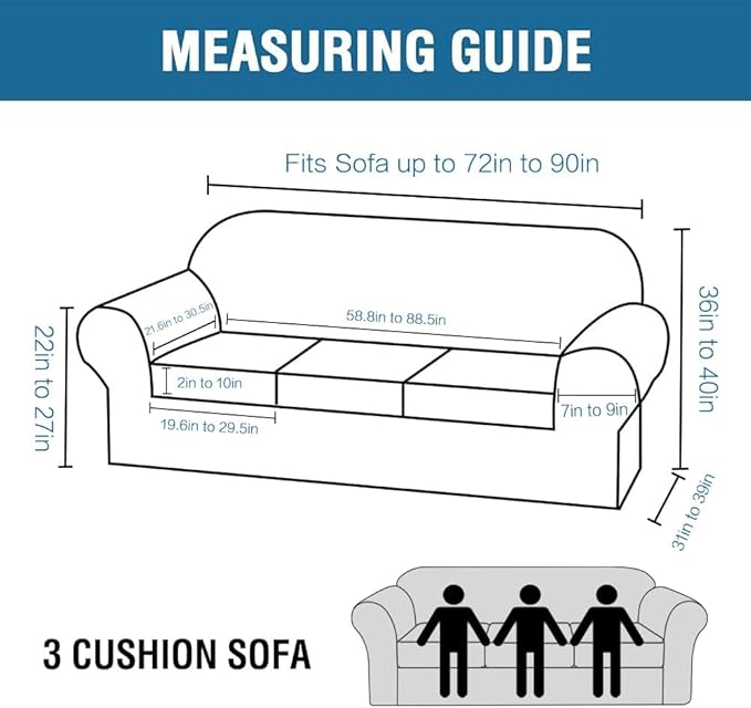 H.VERSAILTEX Modern Velvet Plush 4 Piece High Stretch Sofa Slipcover Sofa Cover Furniture Protector Form Fit Thick Velvet Sofa Cover for 3 Cushion Couch Width Up to 90 Inch (Sofa,Vintage Green)