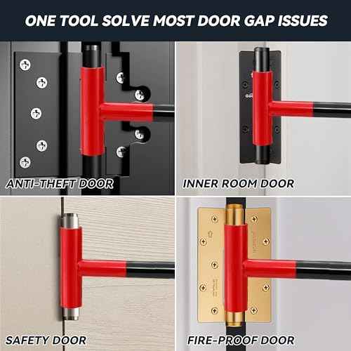 Door Hinge Adjustment Tool Kit, 4 in 1 Hinge Gap Adjusting Wrench Set for Residential and Commercial Multi-Size Door,Hinge Door Gap Adjustment Tool for Round Bolt Hinged Doors