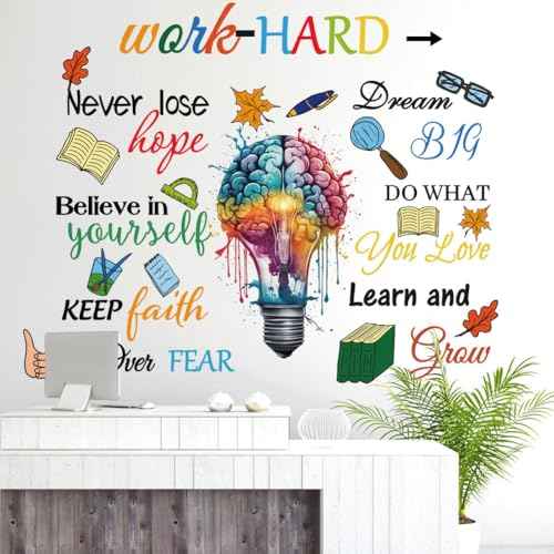 Vinyl Woll Quotes Stickers Inspirational Quotes Office Decals Positive Word Wall Decals Spiritual Sayings Wall Lettering Wall Stickers for for Bedroom Living Room Office Bathroom