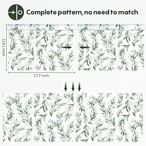Beautyhero Peel and Stick Wallpaper 17.7 x118.1 Inch Olive Green Leaf Wallpaper Floral Contact Paper Bathroom Vinyl Removable Modern Farmhouse Sage Green Wall Paper Self Adhesive Neutral