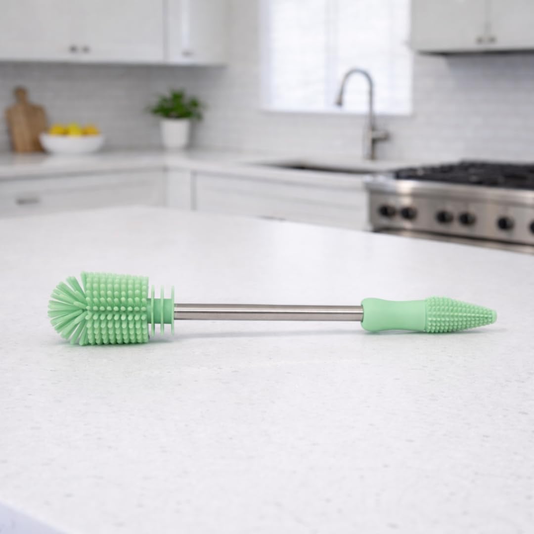 Haakaa Silicone Cleaning Brush – Household Cleaning Brushes for Bottles and Crevices – Food-Grade Silicone: Dishwasher Safe