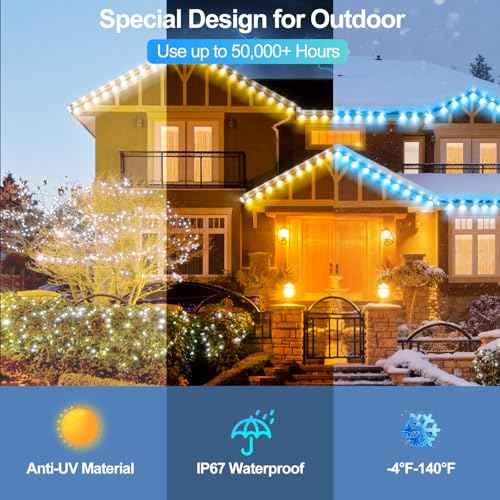 Permanent Outdoor Lights for House, 100FT RGB LED Eave Lights with APP/Remote Control, Music Sync & DIY Scenes, IP67 Waterproof Outdoor House Light for Christmas, Halloween, Party, Holiday, Daily