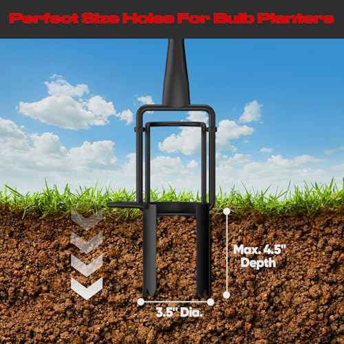 Long Handle Bulb Planter Tool, Standing Gardening Bulb Transplanter, Turf Remover Lawn Inserter - for Digging Holes