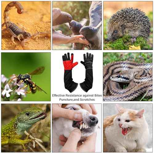 Animal Handing Gloves Bite Proof,Leather Welding Gloves,Multipurpose Puncture Proof Glove for Dog,Cat,Reptile,Snake
