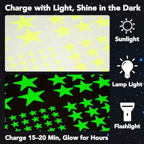AOWDIAO Glow in The Dark Star Stickers ? 630?Pieces (4?Sizes) ? Luminous Ceiling & Wall Decor for Kids¡¯ Bedroom, Nursery, Party