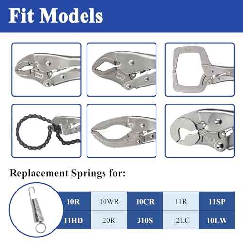 20Pcs 4008 Vise Replacement Springs for Vise Grip Clamp, 10R 10WR 10CR 10LW 11R 11SP 11HD 12LC 20R 310S