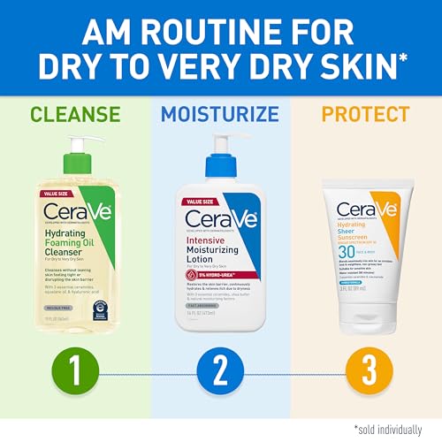 CeraVe Intensive Moisturizing Lotion, Hydro-Urea + Shea Butter, Body Lotion For Dry Skin, Relieves Signs Of Extra Dry Skin, Non Greasy Hydrating Cream For Rough, Tight, Red & Itchy Skin, 8oz