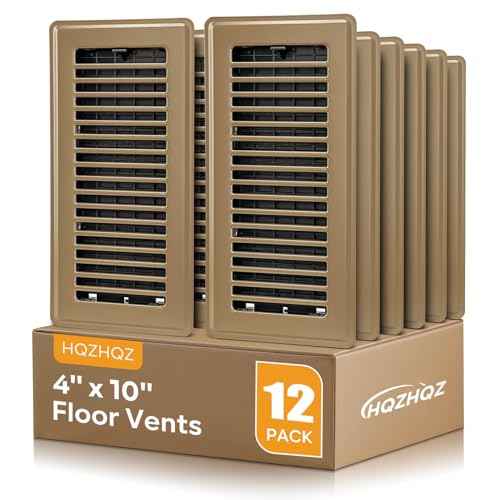 Floor Register 4x10, 12 Pack Brown Floor Vent Covers for Home Floor Heavy Duty Steel Walkable Floor Vents Air Vent Covers for Sidewall and Floor