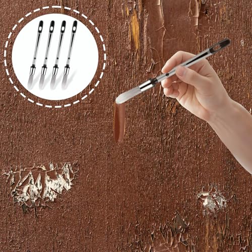 4PCS Paint Brush, 0.37Inch Trim Paint Brush, Small Paint-Brushes for Painting Walls, Corner Detail Painting-Brush Set, Edge Painting-Tool for Painting Detail Areas and Small Paint-Repairs