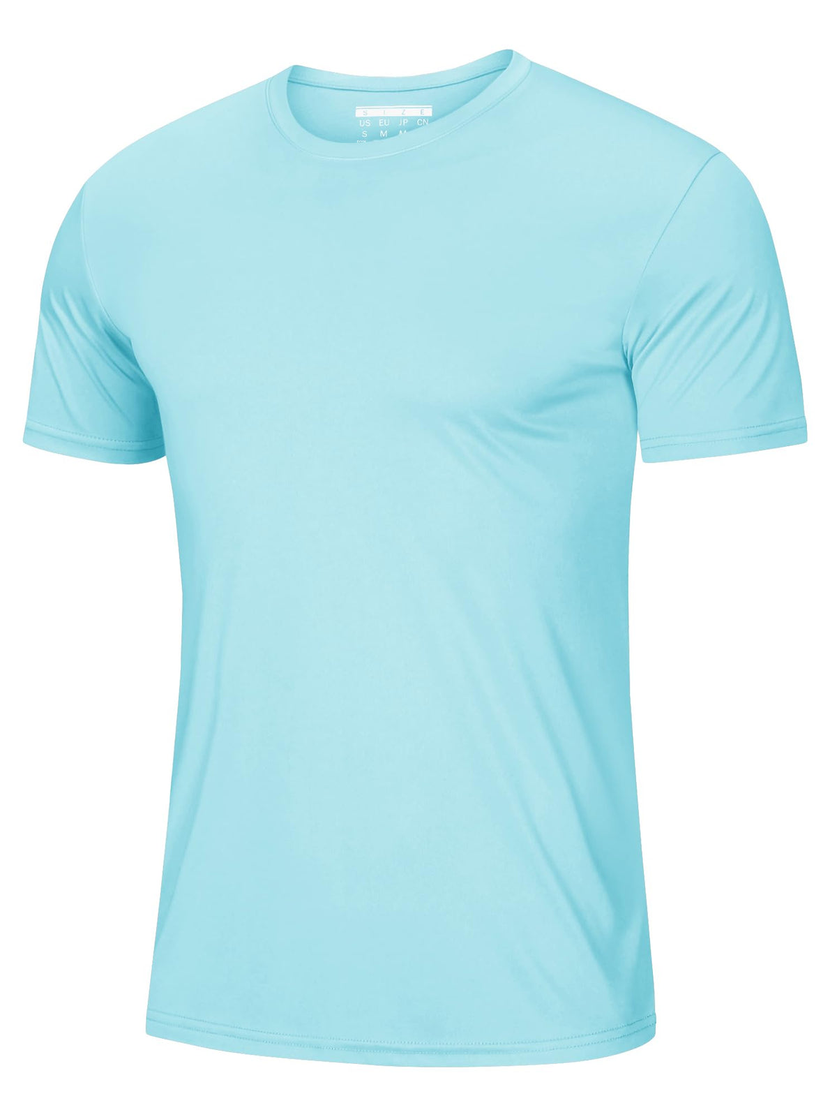 Mens Short Sleeve Sun Shirts T-Shirts UV Protection Gym Shirts Dry Fit Outdoor Shirts Men Breathable Shirts Casual Lake Blue