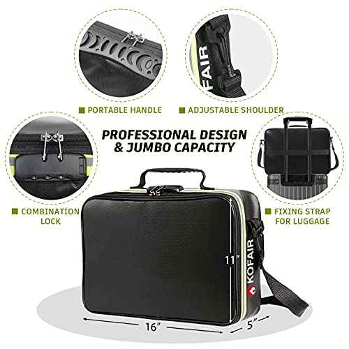 Fireproof Document Bag (16 x 11 x 5 inch) with Lock & Reflective Strip, Fireproof Document Lock Box with Shoulder Strap, Multi-Layer Important Document Safe Storage, Fire Safe File Organizer