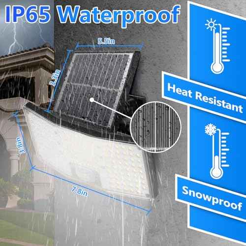 TOBUSA 4-Pack Solar Flood Lights Outdoor Motion Sensor, 4000LM LED Solar Light with Remote, 3 Modes, Waterproof Dusk to Dawn Solar Powered Security Lights, 16.4FT Cable Split Wall Lighting for Yard