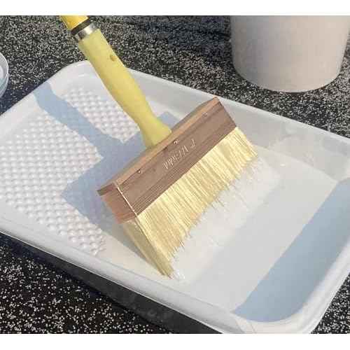 Great Andrew 7 Inch Deck Stain Brush, Deck Paint Brush, Wide Large Brush for Staining Wood Wall Fence, Lime Wash Paint Brush Applicator for Smooth Rough Textured Surfaces, Home Repair Painters Tools