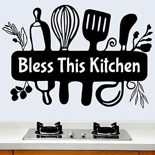 Large Kitchen Decals Quotes Kitchen Wall Stickers is The Heart of Home Vinyl Wall Sign Art Decor Word Saying with Kitchenware Big Butterfly DIY Wall Design Art Decor Home Decor.