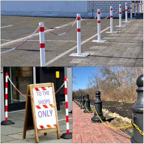 PATIKIL Plastic Chain Links, 100 Foot Safety Barrier Chain White for Crowd Control, Queue Line, Parking, Fence, Gate, Concert, Construction Site and Decoration