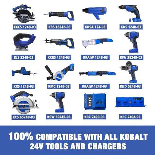6000mAh for Kobalt 24V battrty Kobalt 24V Max Replacement Battery for All Kobalt 24V Tools Replace for Kobalt 24V Max Battery KB624-03 KB524-03 KB424-03 KB224-03 KB124-03-FBA Shipping