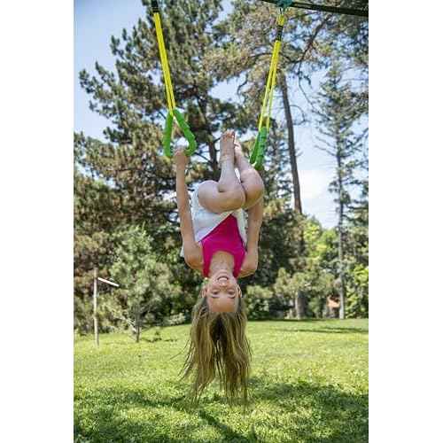 Trelines Swingset Gymnastics Kit 36' - Create an Affordable Swing Set, Slackline & Gymnastics Line - 2 Swings, Double Trapeze bar, 2 Ninja Tree Gym Rings - for Boys and Girls 3+ Holds 500 lbs+