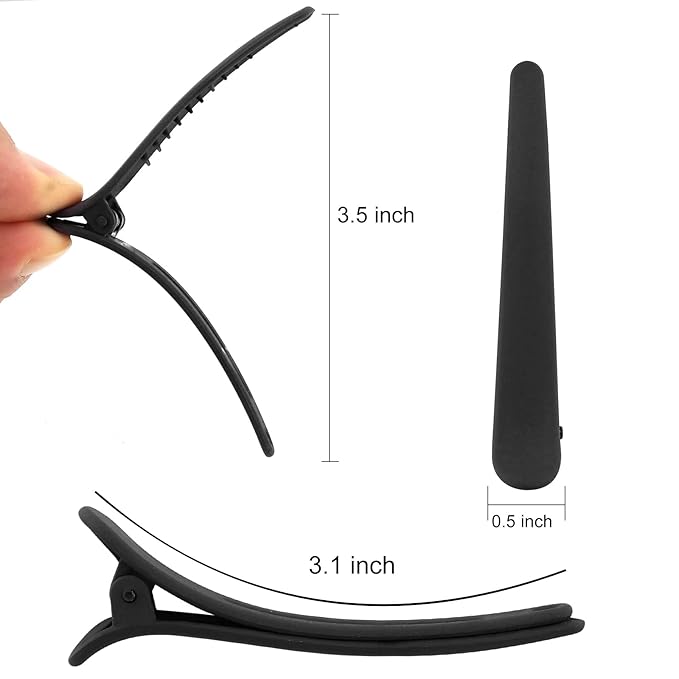 YISSION 12 PCS Hair Clips for Styling Sectioning, 3.1 Inch Matte Alligator No Crease Duck Billed Hair Barrettes for Women Girls