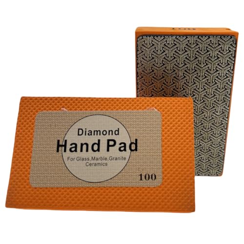 Diamond Hand-Held Sanding Block, 4 Inch Electroplated Polishing Pad for Granite Marble Ceramic Tile Concrete Glass Polishing (100 Grit)