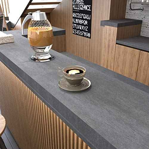 LACHEERY Extra Thick Matte Concrete Wallpaper Stick and Peel Wall Paper Roll Dark Grey Vinyl Countertops Vintage Industry Concrete Textured Cement Contact Paper for Bedroom Walls Furniture 15.8"x80"