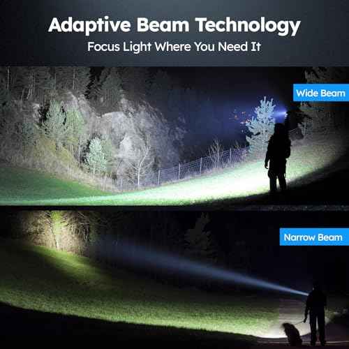 THY TRY Rechargeable LED Flashlight 2-Pack, 90000 High Lumens Super Bright Handheld Flashlights, 5 Modes & Adjustable Focus, High Powered Handheld Flashlight for Home Camping Outdoor Night Work
