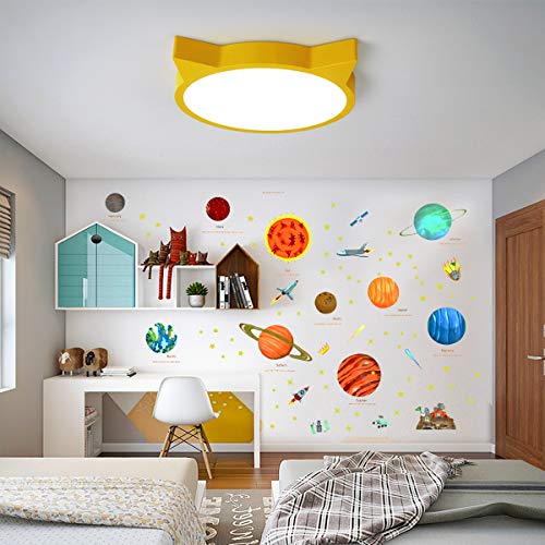 Planets in The Space Kids Wall Decals Space Wall Stickers Boy Bedroom Wall Stickers Peel and Stick Removable Wall Stickers for Kids Nursery Bedroom Living Room