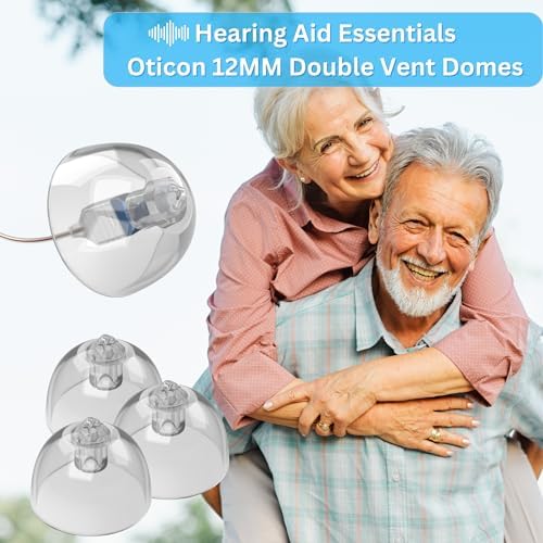 Hearing Aid Domes for Oticon Minifit Bass 12MM Double Vent Domes, Qty 36, Oticon Dome Replacements, Universal Oticon 12MM Domes Hearing Aid Supplies 12MM