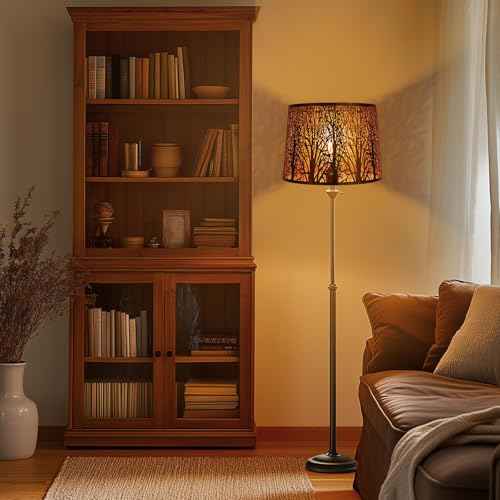 Large Metal Lampshade Forest Etching Forest Lamp Shade Pattern 12'' Top ¡¿ 14'' Bottom ¡¿ 10" Height Fits For Table Lamps and Floor Lamps Spider Fitter