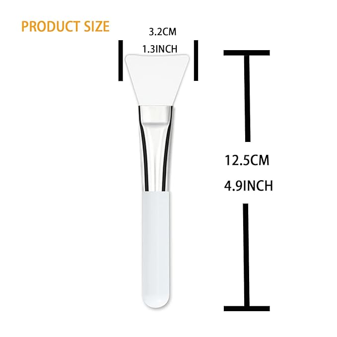 Facial Mask Application Brush, Soft Silicone Shovel Shape White Brush Head Cosmetic Tool for Body Lotion, Mud, Clay, Charcoal Mixed Mask