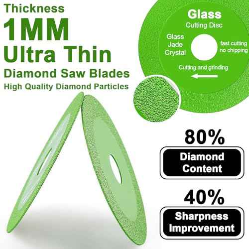 5 Pcs Glass Cutting Disc for Angle Grinder, 4" X 7/8¡± Tile Cutters Tools, Diamond Saw Blades Sand Width 15MM Glass Cutter for Grinding Tile, Wine Bottle, Jade, Ceramics, Crystal