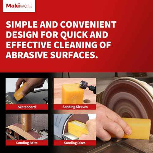8" x 1-1/2" x 1-1/2" Abrasive Cleaning Eraser Stick for Sanding Belts Sanding Discs Paper Skateboards - Natural Rubber Eraser Stick