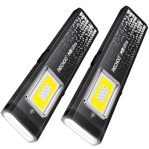 RECHOO Rechargeable Flashlights High Lumens 2Pack, Magnetic EDC Flashlight with Clip, 8 Modes Powerful Pocket LED Flashlight, Waterproof Portable Flat Flashlights for Home Camping Emergency